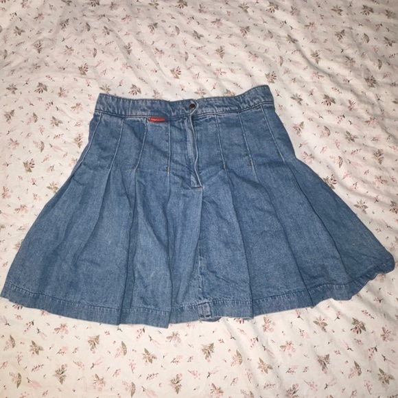 high waisted pleated denim skirt 🤍 - Picture 1 of 7